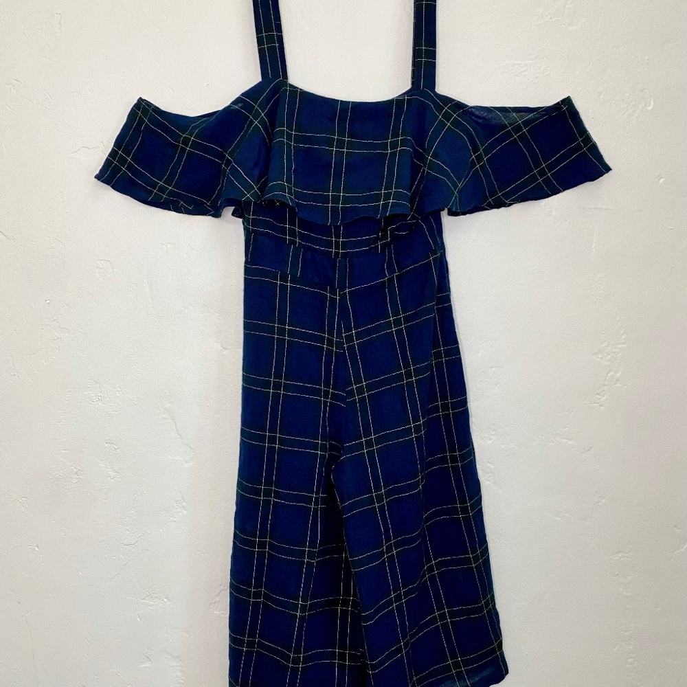 Plaid Jumpsuit. Off the Shoulder Detail